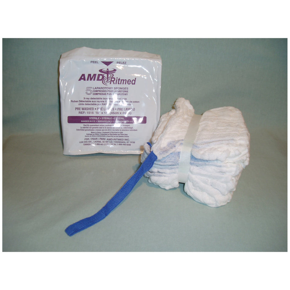 Amd Medicom Laparotomy Sponges - Pack Packaging (Banded in 5'S, 100/PK, 2 PK/CS)