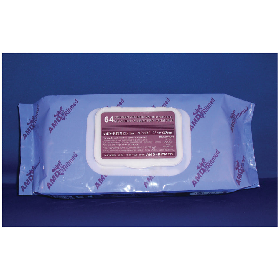 Amd Medicom Spunlace Washcloths - Pre-Moistened (Soft Pack)