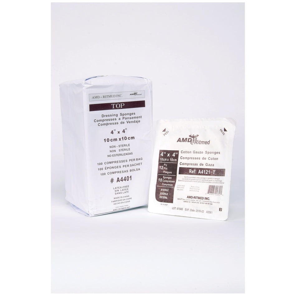 Amd Medicom Premium Gauze Sponges - Non-Sterile 12-Ply, 2" x 2"