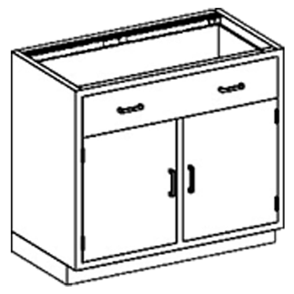 Blickman Case Cabinets - 35" Width with Stainless Steel Adjustable Shelf, Drawer Configuration 1/4-1/2