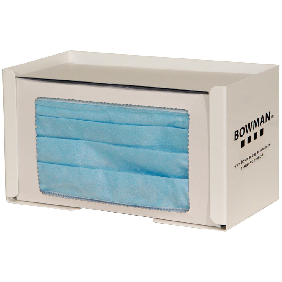 Marketlab Bowman Face Mask Dispensers - Earloop Style - White Powder Coated Steel - Dual Position