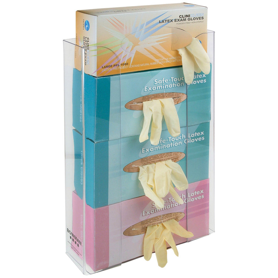 Marketlab Bowman Glove Box Dispensers - Quad Clear Petg Plastic - Vertical Mount