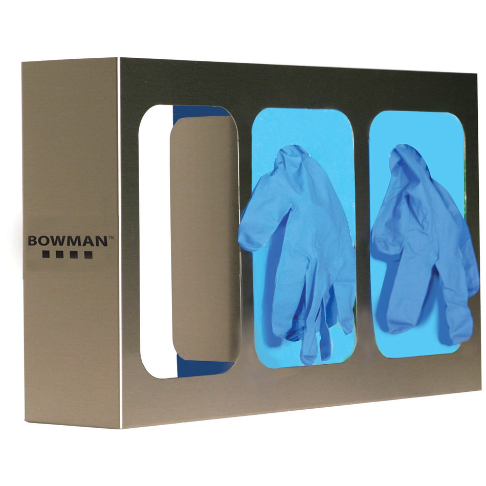 Marketlab Bowman Triple Glove Dispensers with Dividers - Stainless Steel