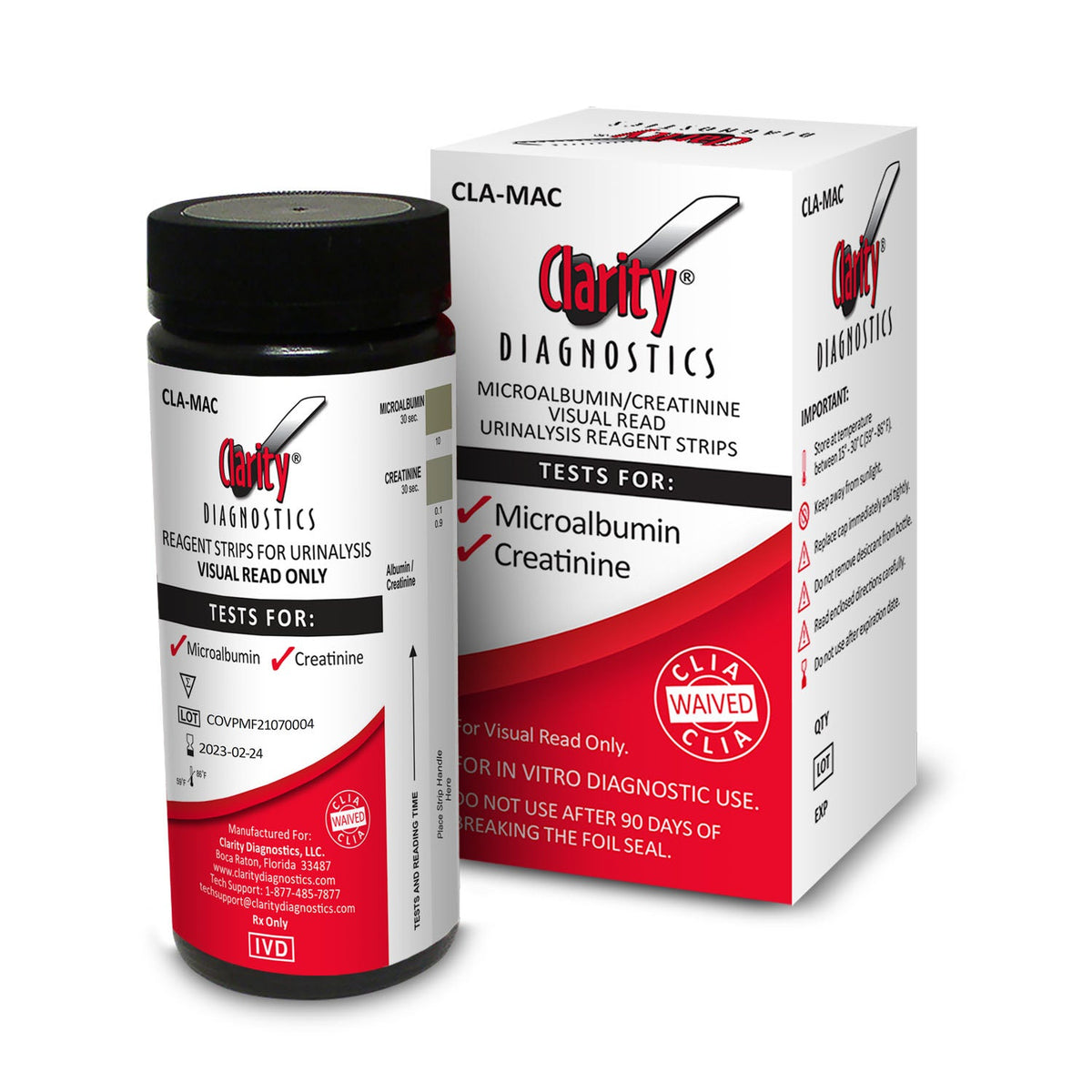 Clarity Diagnostics Urinalysis - Visual Read Only Strips