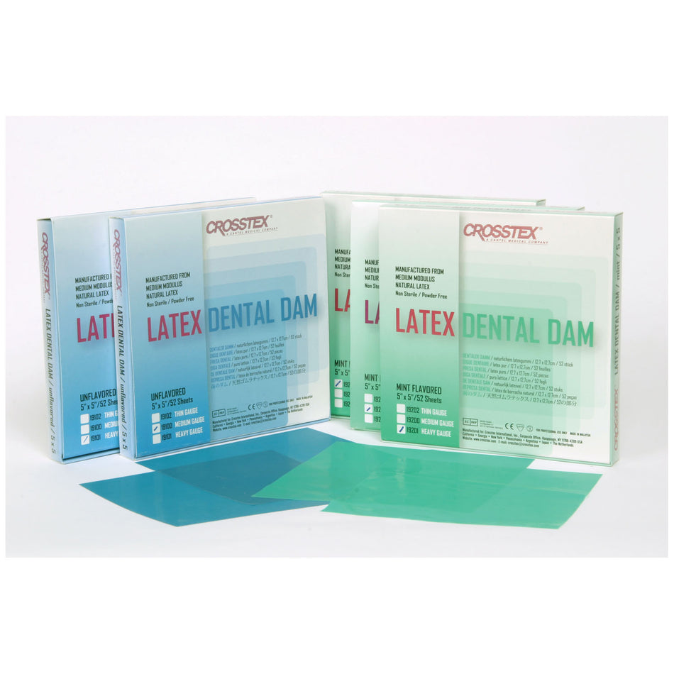 Crosstex Dental Dams - Green, Mint, Heavy