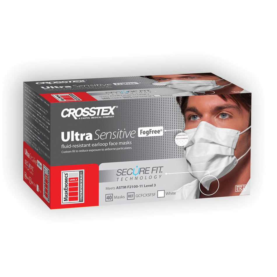 Crosstex Securefit Ultra Sensitive Earloop Mask No Fog