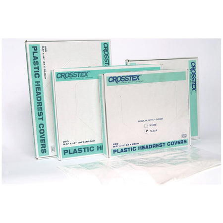 Crosstex Headrest Cover - Plastic, Regular, Clear