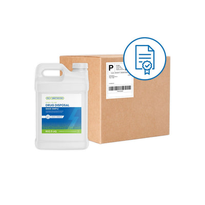 C2R Global RX Destroyer Bottles - Liquid Meds Only Formula (2.5 Gallon Bottle) with Hardener Packets
