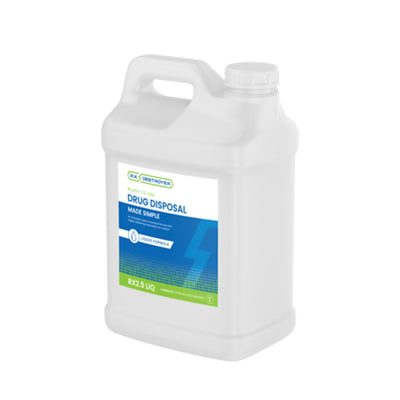 C2R Global RX Destroyer Bottles - Liquid Meds Only Formula (2.5 Gallon Bottles) with Hardener Packets