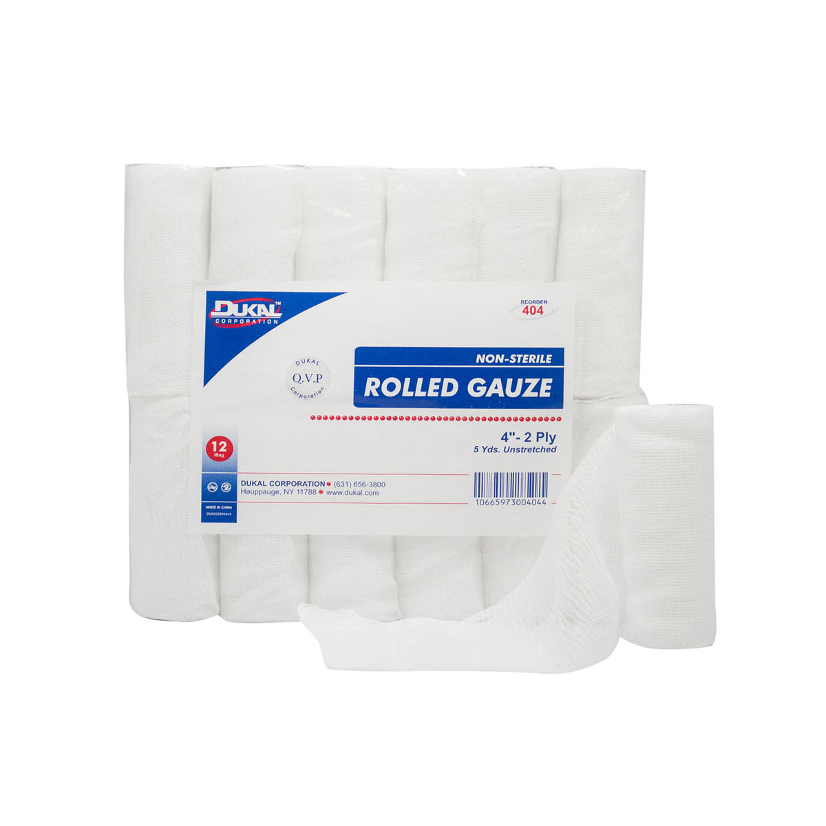 Dukal Rolled Gauze - Non-Sterile, 2-Ply, 12 RL/Bg – image 2