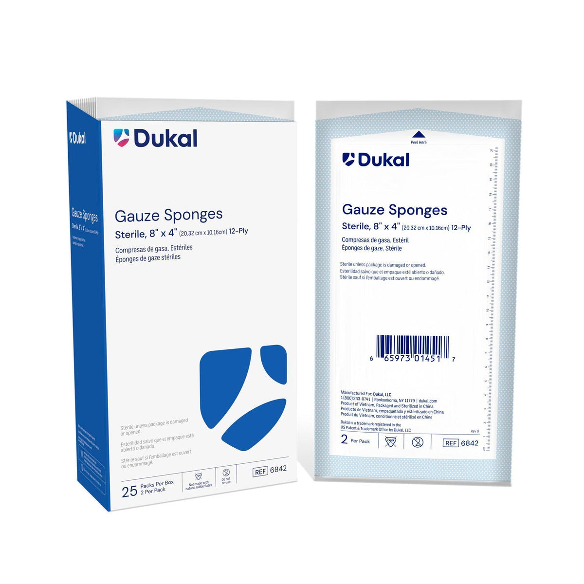 Dukal Woven Cotton Gauze Sponges - Sterile (12-Ply)