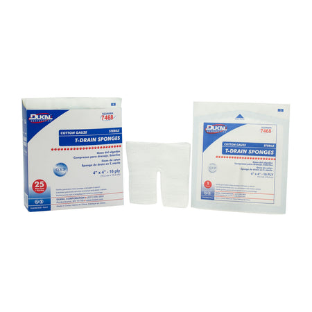 Dukal IV & T-Drain Sponges - 4" x 4" - 16 Ply