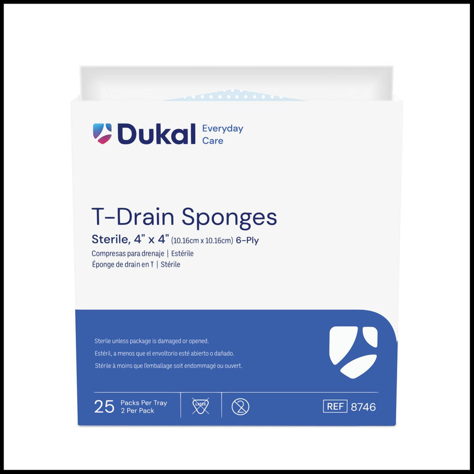 Dukal IV & T-Drain Sponges - 2" x 2" (T-Drain Sponge)