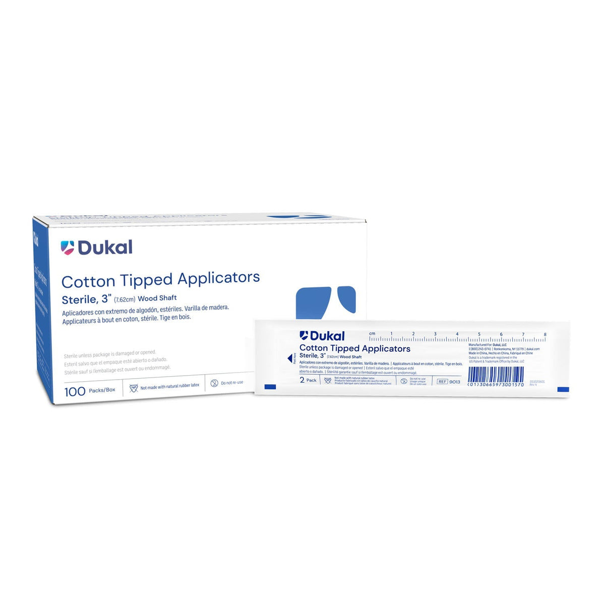 Dukal Cotton Tipped Applicators - Sterile with Wooden Shaft (3" Tip)