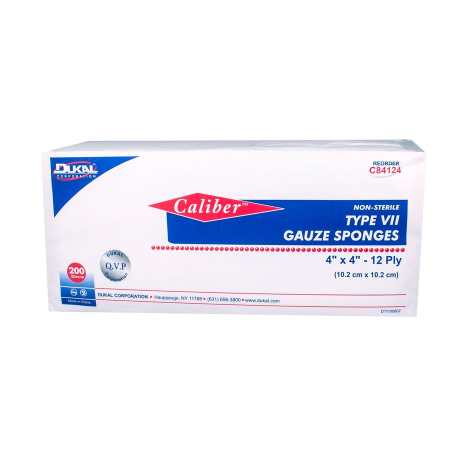Dukal Calibertm Gauze Sponges - Non-Sterile, 4" x 4", 12-Ply