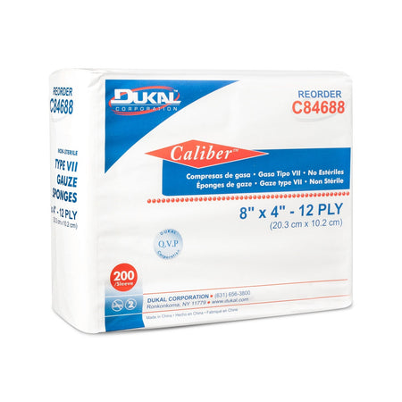 Dukal Calibertm Gauze Sponges - Non-Sterile, 8" x 4"