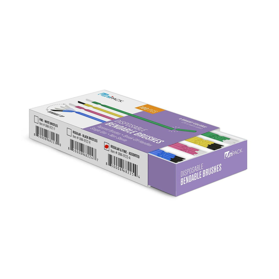 Dukal Unipack Bendable Brushes - Fine, White Bristle