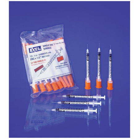 Exel Insulin Syringe with Needle - 28G