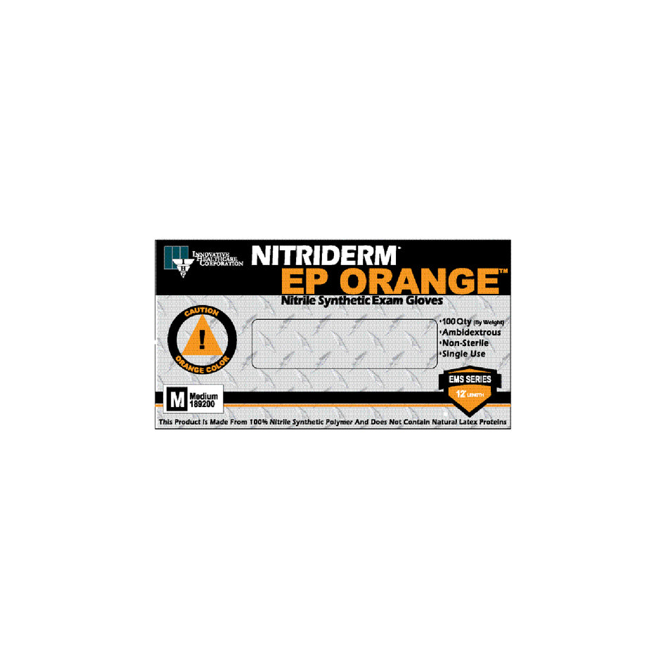 Innovative Nitriderm Ep Orange Powder-Free Exam Gloves