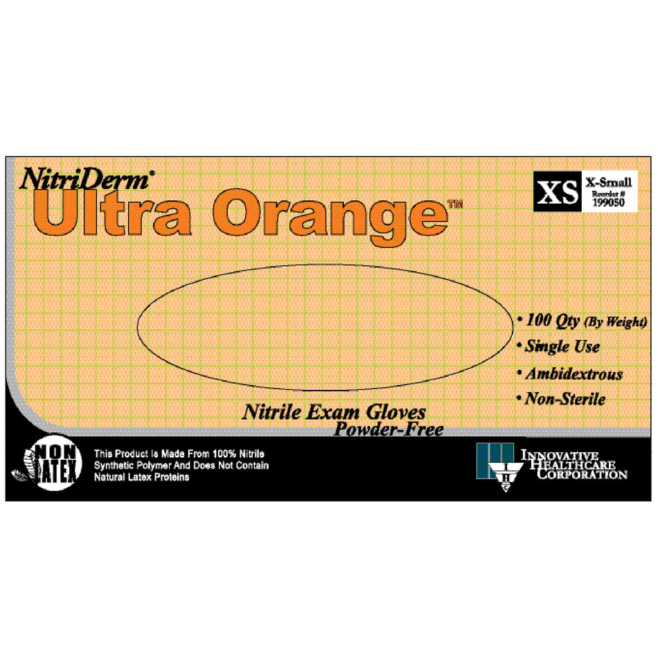 Innovative Nitriderm Ultra Orange Powder-Free Exam Gloves