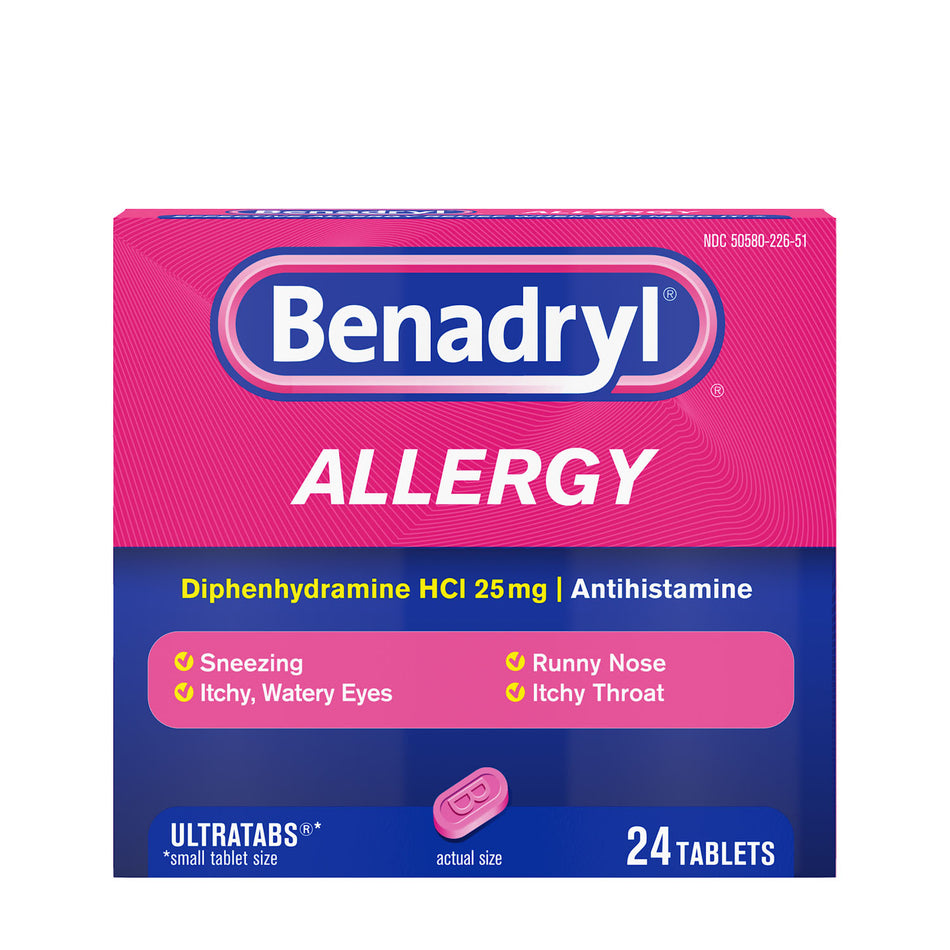 Benadryl Antihistamine Plus Congestion Ultratabs Tablets