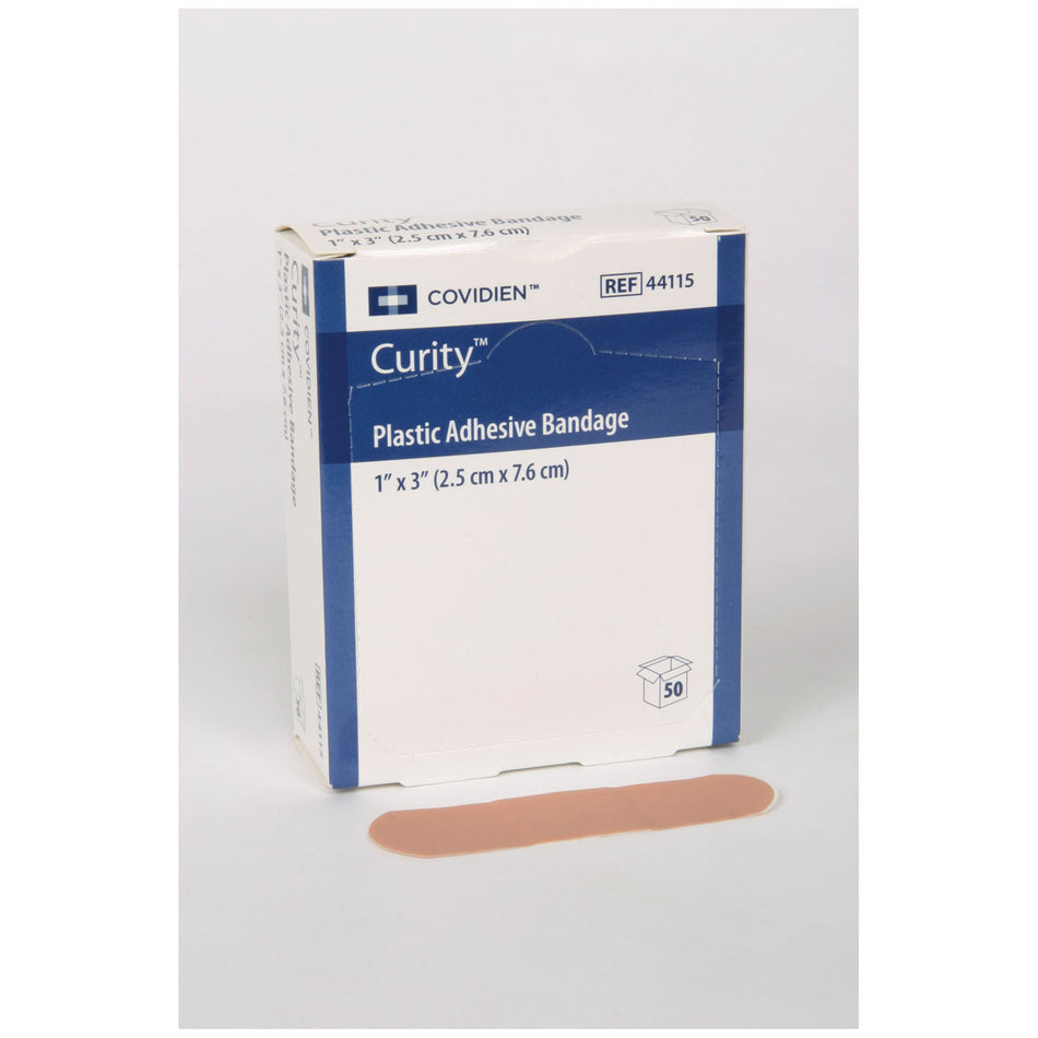 Cardinal Health Curitytm Plastic Adhesive Bandages - 1" x 3" (72 BX/CS)