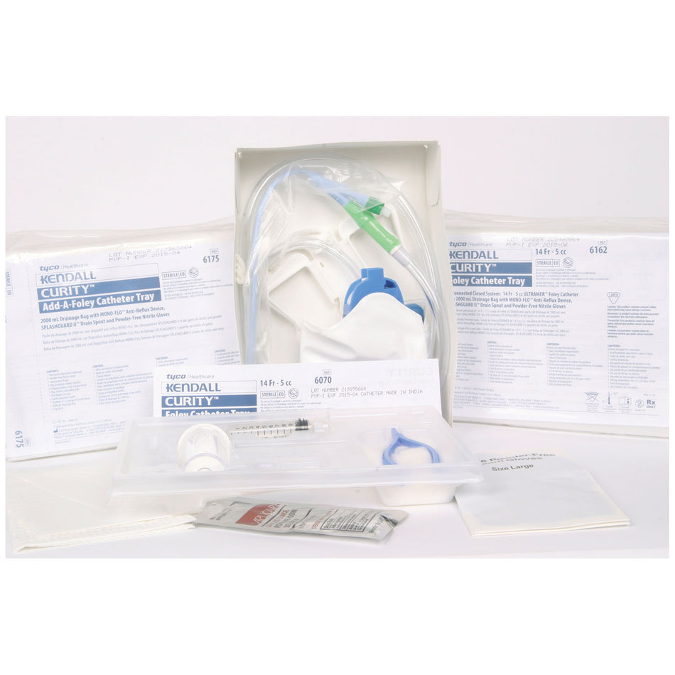 Cardinal Health Foley Catheterization Tray with Drain Bag - Catheter #6208 Latex 14FR, 5CC Bag