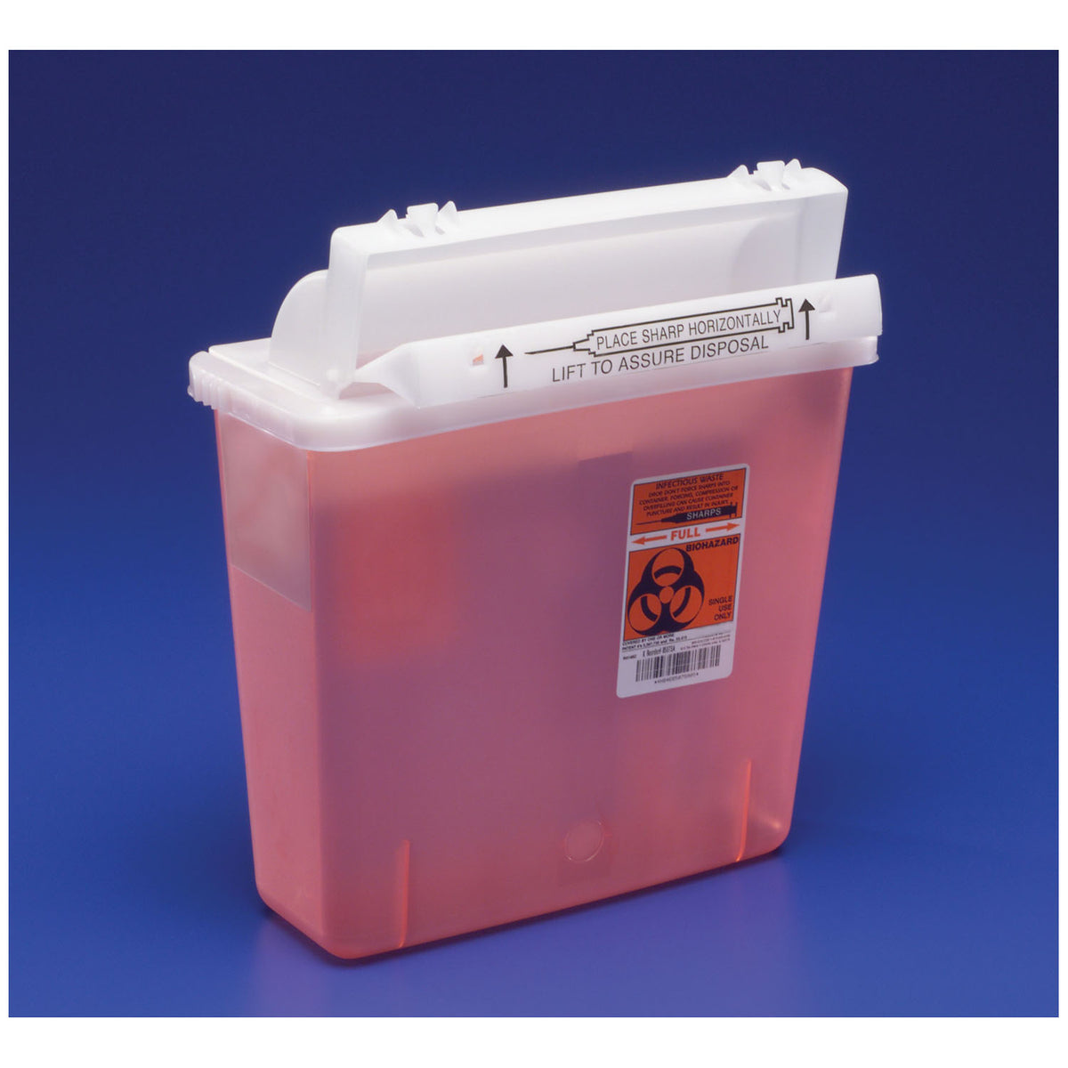 Cardinal Health Sharpstar In-Room System with Sharpstar Lids - 5 Qt, Transparent Red