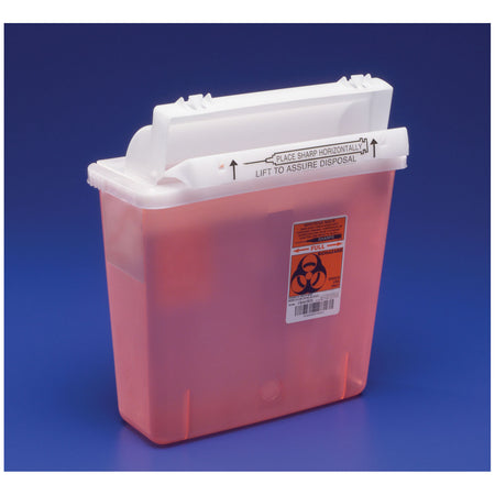 Cardinal Health Sharpstar In-Room System with Sharpstar Lids - 5 Qt, Transparent Red