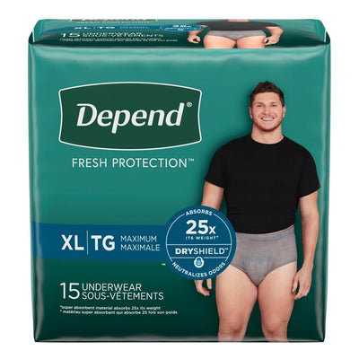 Kimberly-Clark Depend Protective Underwear - Maximum Absorbency for Men - X-Large