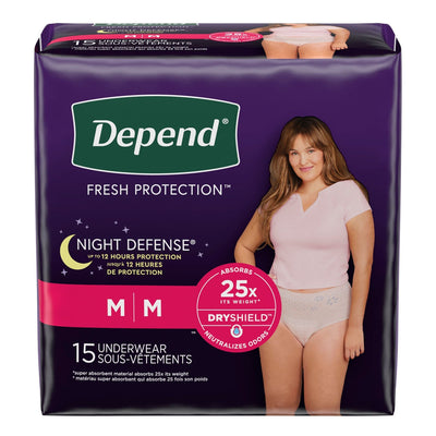 Kimberly-Clark Depend Protective Underwear - Overnight, Women, Medium