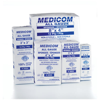 Medicom All Gauze Sponges - Non Sterile, 8-Ply