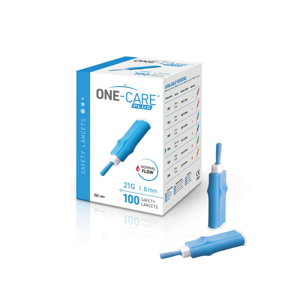 Medivena One-Care Plus Safety Lancets - 21G X 1.8MM
