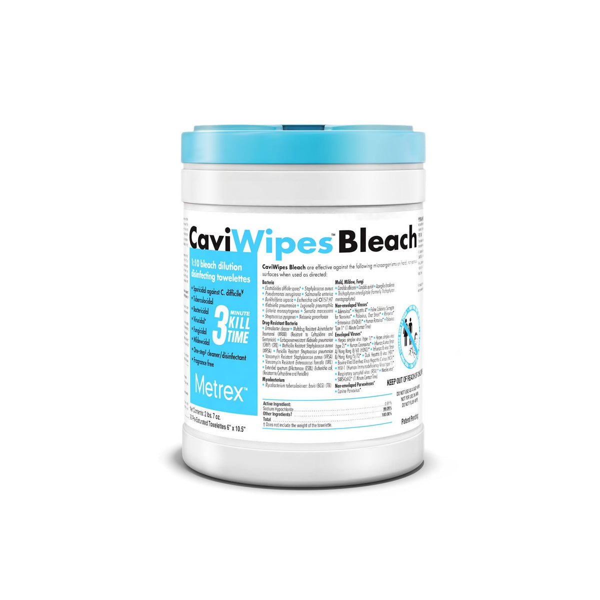 Metrex Caviwipetm Bleach Surface Disinfectant
