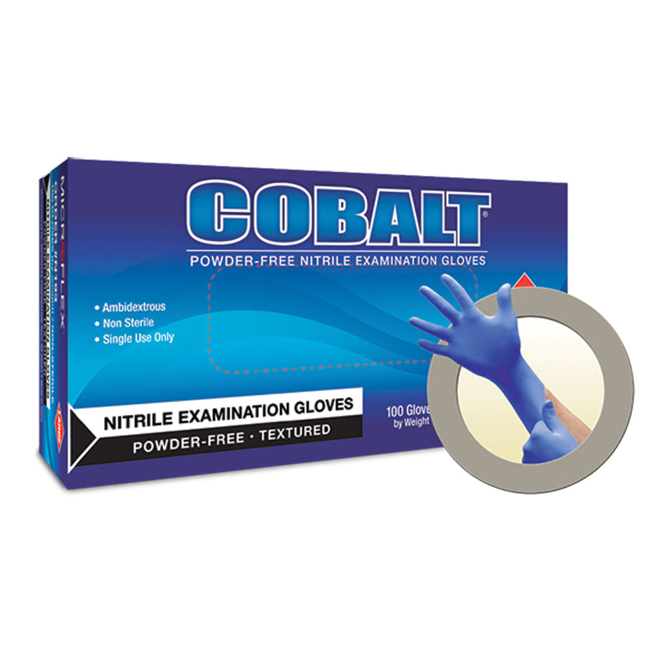 Ansell Microflex Cobalt Powder-Free Nitrile Exam Gloves - Non-Sterile
