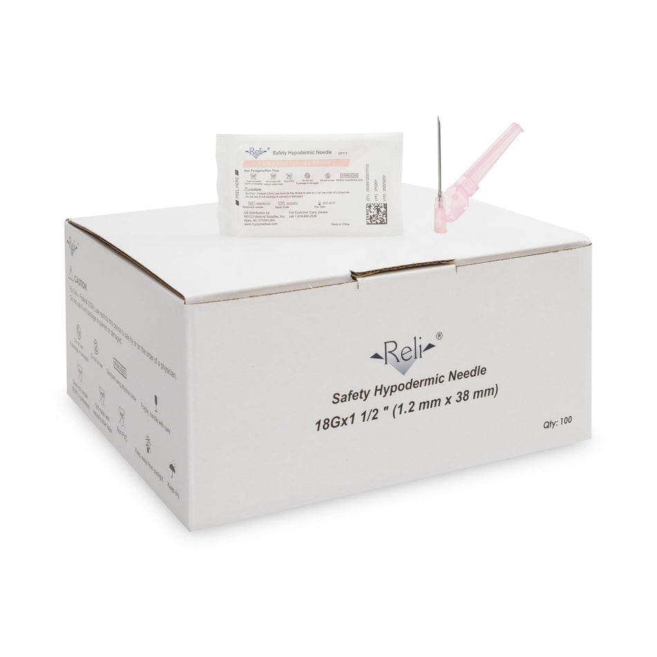 Reli Safety Hypodermic Needles - 18G