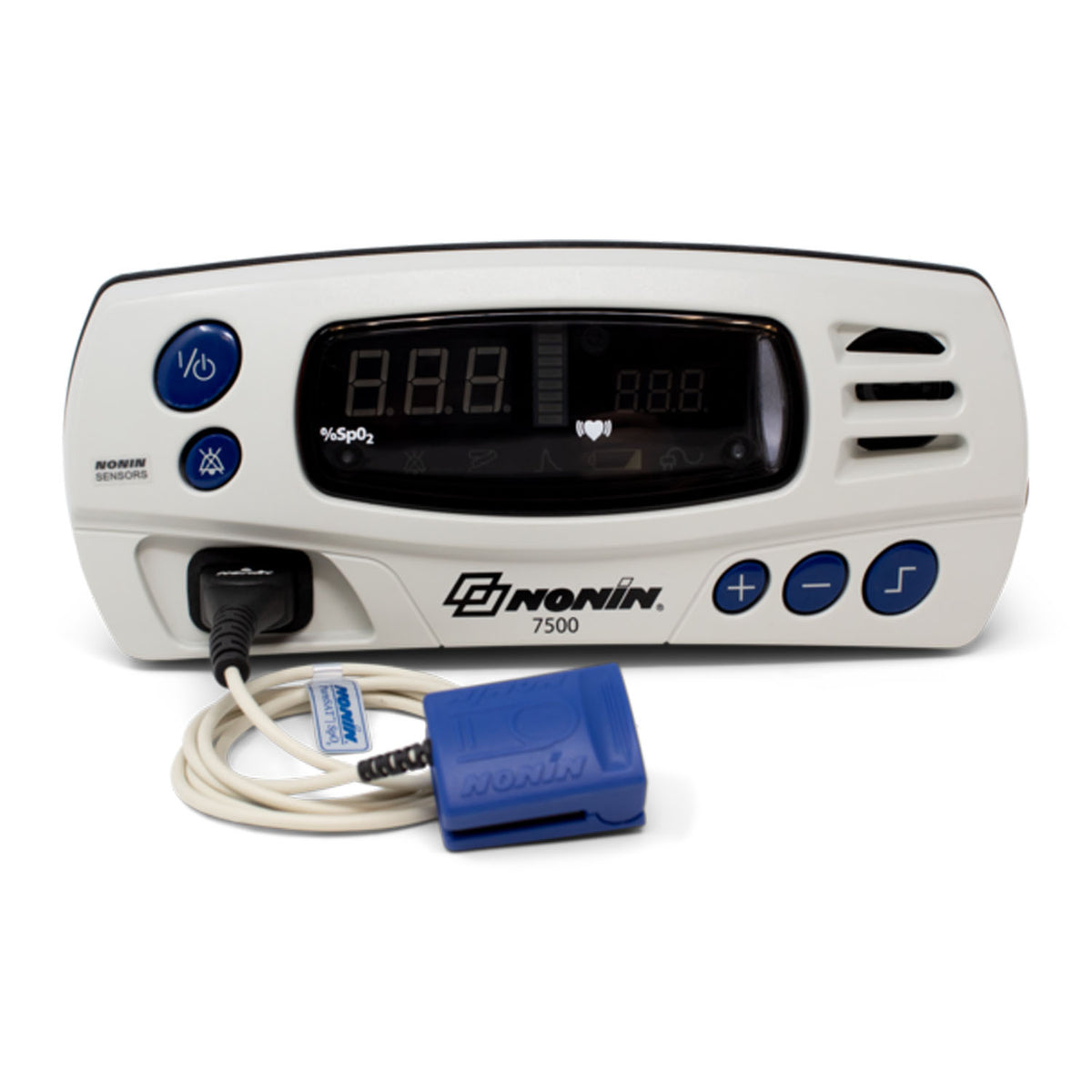 Nonin Model 7500 Tabletop Pulse Oximeters - Adult Finger Clip Sensor (8000AA)