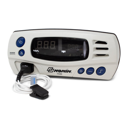 Nonin Model 7500 Tabletop Pulse Oximeters - Reusable Ear Clip Sensor