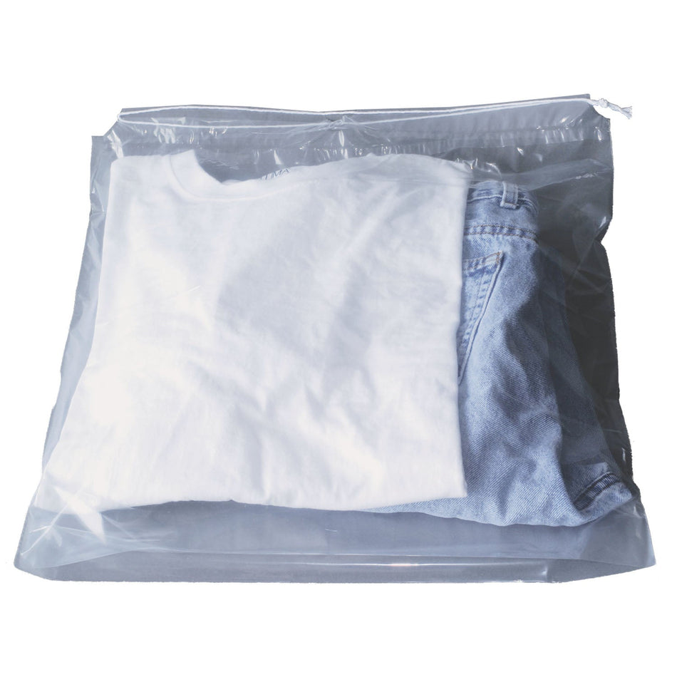 New World Imports Personal Belongings Bag - Drawstring Clear Without Imprinting, 500/CS