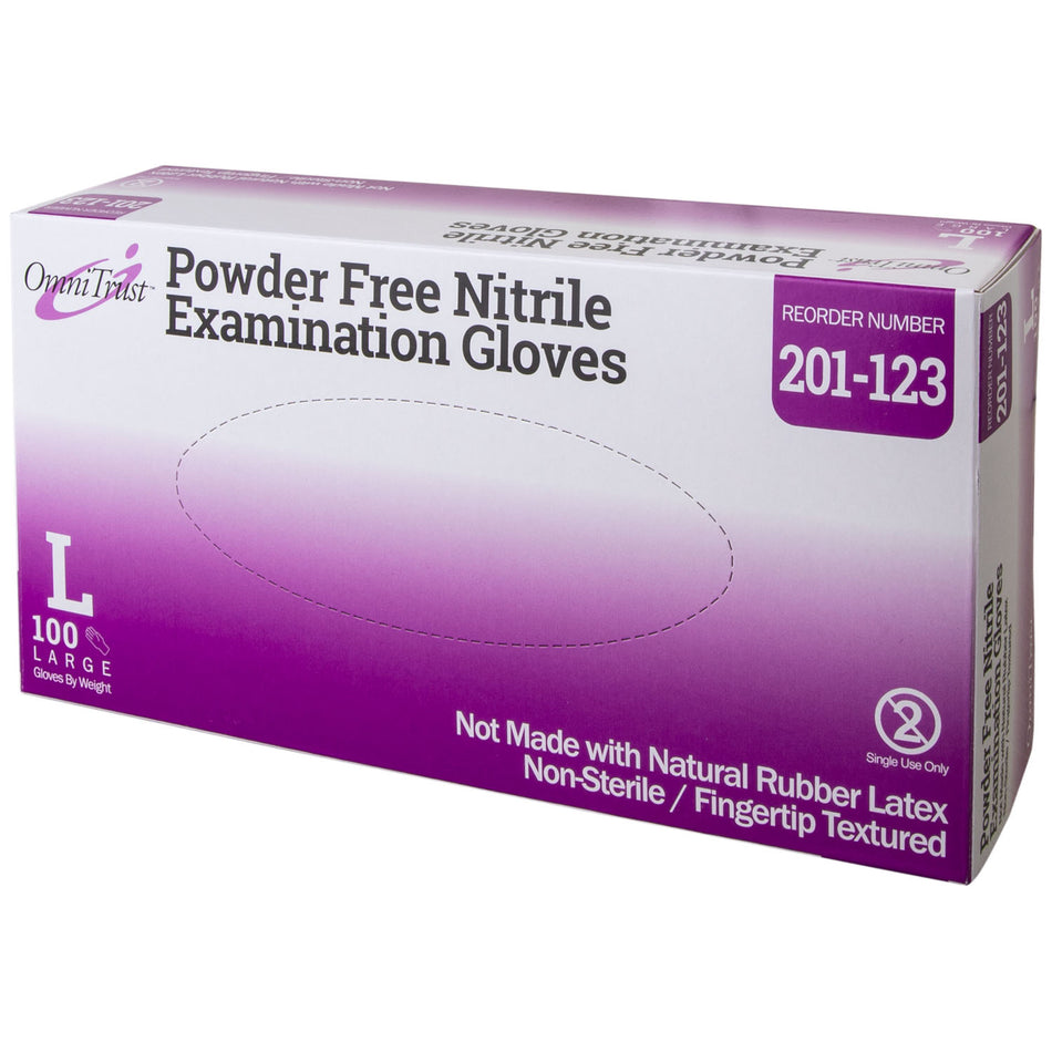 Omni International Omnitrusttm Nitrile Powder Free Examination Glove - Textured Fingers