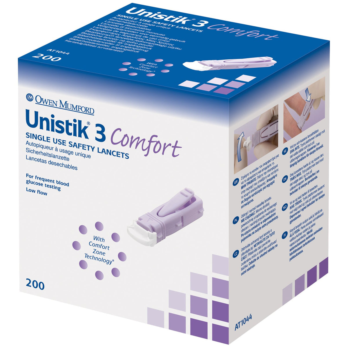 Owen Mumford Unistik 3 Pre-Set Single Use Safety Lancets - Comfort 28G – image 2