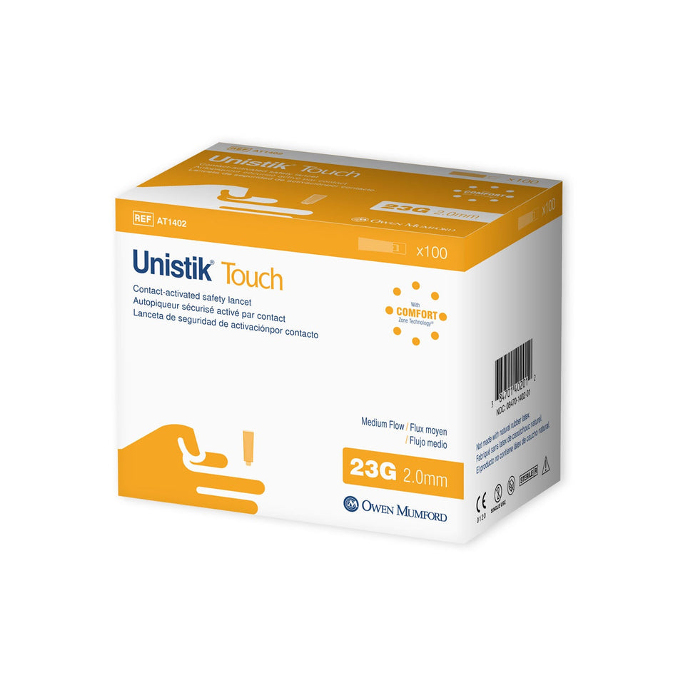 Owen Mumford Unistik Touchtm Single Use Safety Lancet - Medium Flow