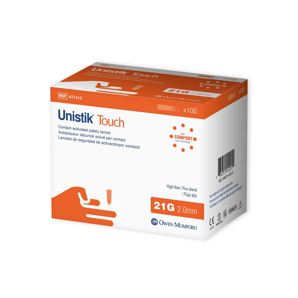 Owen Mumford Unistik Touchtm Single Use Safety Lancet - High Flow