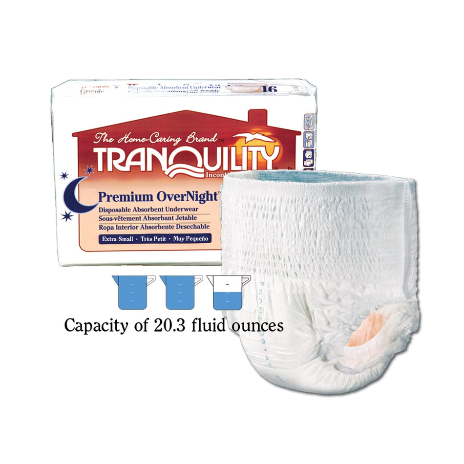 Principle Business Tranquility Premium Overnighttm Disposable Absorbent Underwear - 20.3 fl OZ Capacity