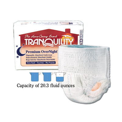 Principle Business Tranquility Premium Overnighttm Disposable Absorbent Underwear - 20.3 fl OZ Capacity