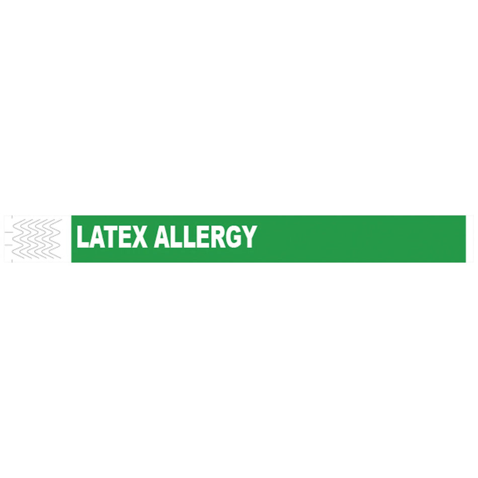 Medical ID Solutions Tyvek Wristbands - Latex Allergy Alert