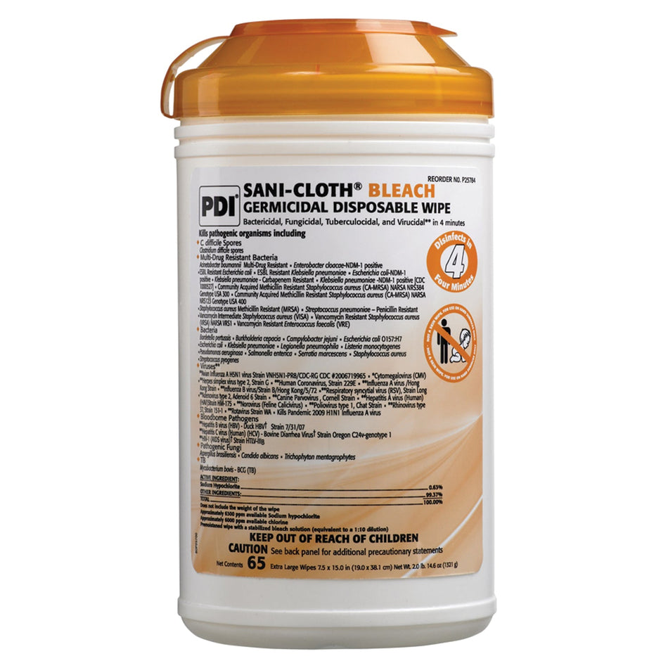 Pdi Sani-Cloth Bleach Germicidal Disposable Wipe - Canisters (X-Large)