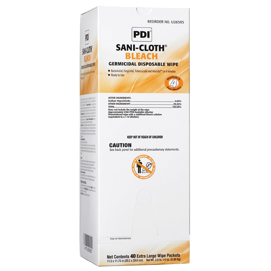 Pdi Sani-Cloth Bleach Germicidal Disposable Wipe - Individual Packs (X-Large)
