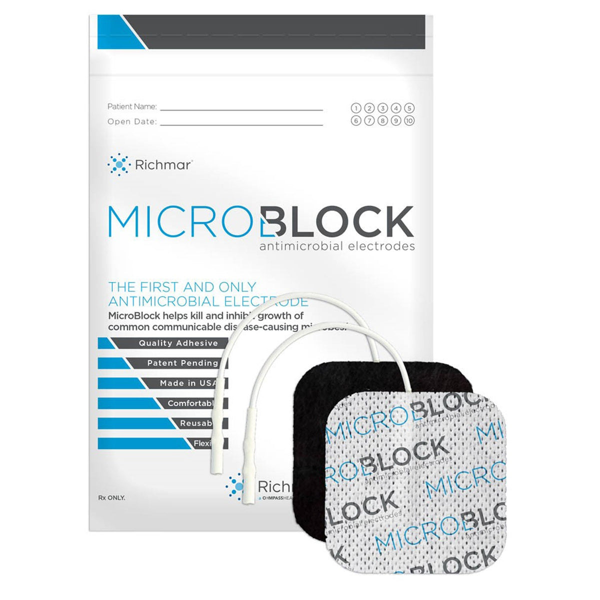 Richmar Microblock Antimicrobial Electrodes - 3" x 5"