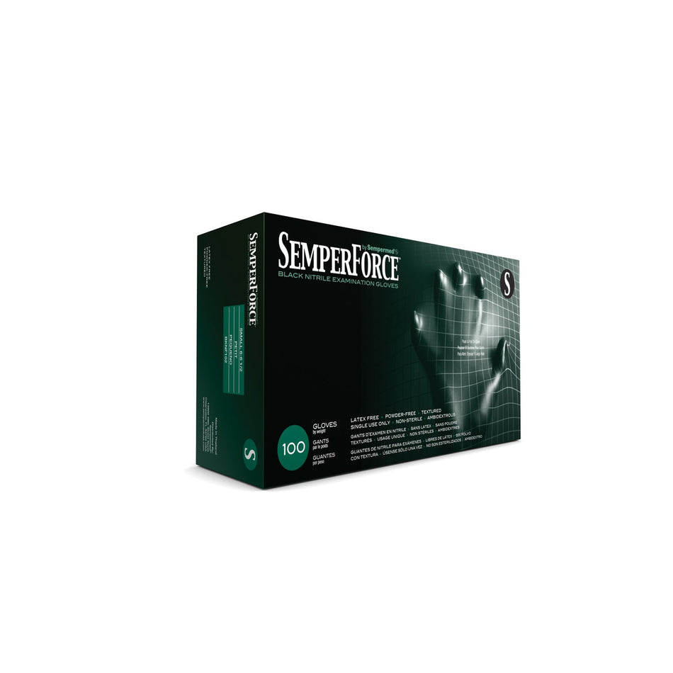 Harps USA Semperforce Nitrile Exam Powder Free Textured Glove - Black